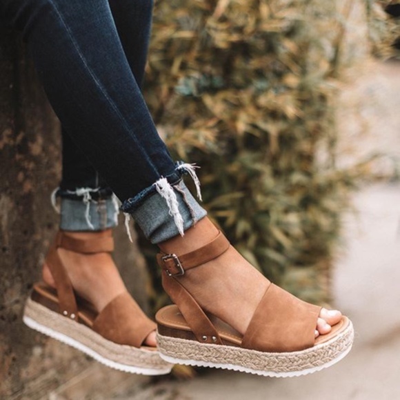 HELLO SPRING Comfy Wedges - TAN  - Picture 2 of 8